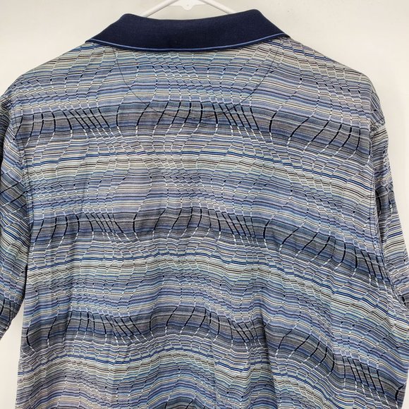 Reel Double Mercerized Wavy Geometric Golf Short Sleeve Polo Shirt XL - Picture 9 of 10